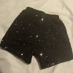 Black sequin shorts